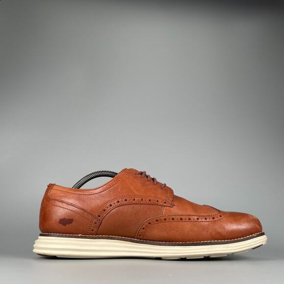 Cole Haan Original Grand Men\'s 10 M Brown Leather Wingtip Oxford Dress Shoes GUC main image 6